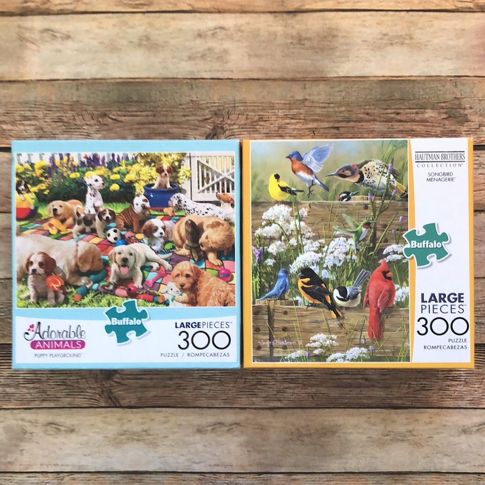 ONE NEW 2 Puzzles*, 300 Pieces Each From Buffalo Games | Bird And Dog Pu…